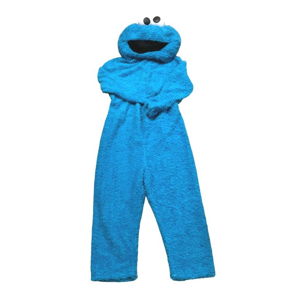 Blue Cookie Monster Fuzzy Hooded Onesie - Men Other